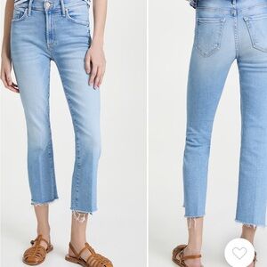 MOTHER Light Blue Frayed Hem Jeans